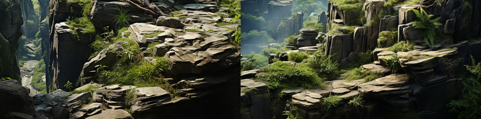 概念艺术自然岩石树木Midjourney关键词