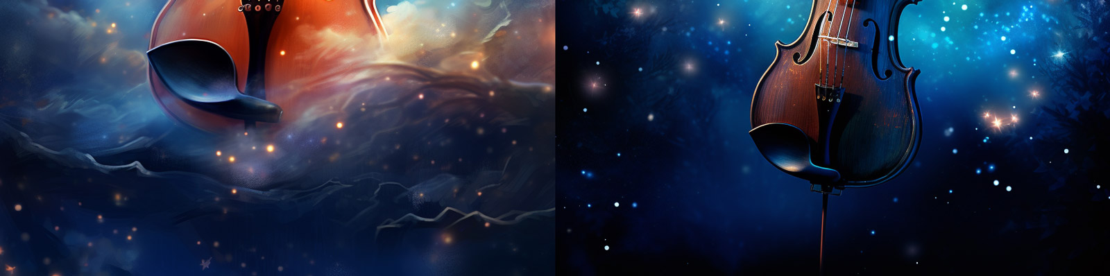 梦幻星空小提琴音乐会海报Midjourney关键词