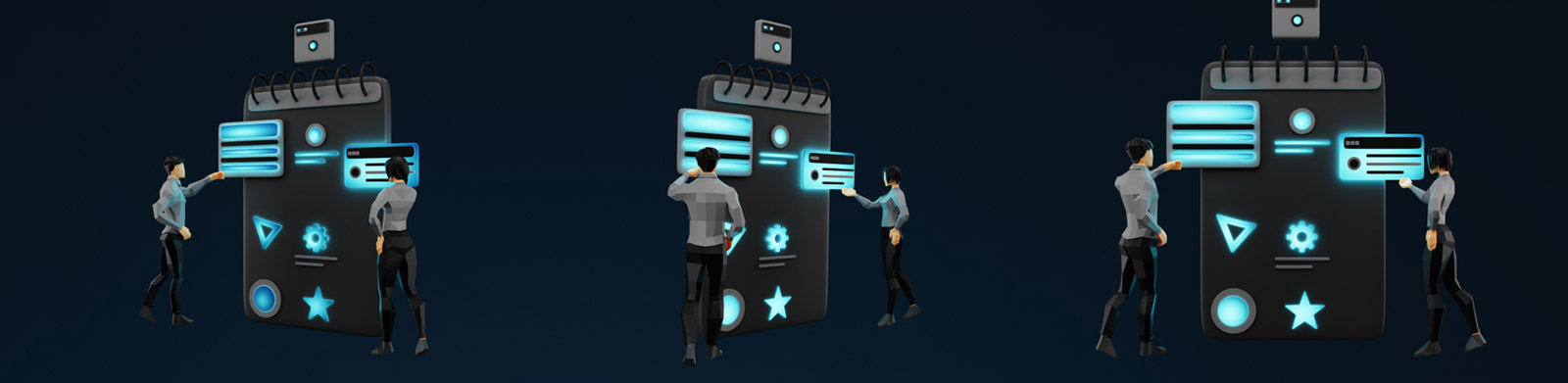  LED发光3D技术包模型Blender