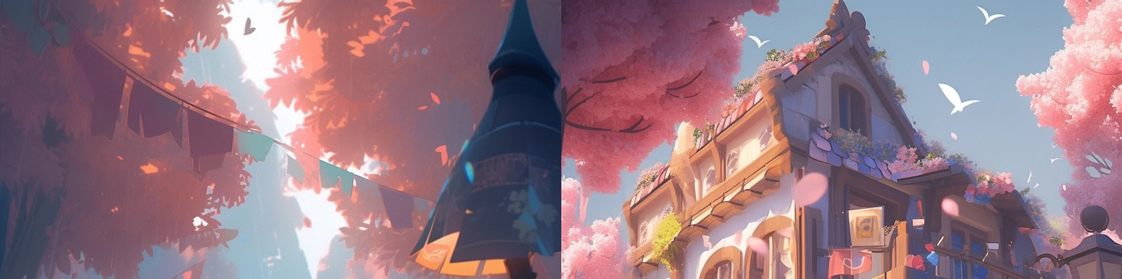 动漫卡通汽车道路场景插图Midjourney关键词