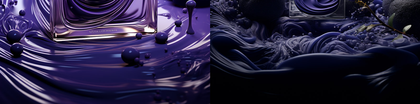 创意高端紫色香水广告摄影Midjourney关键词