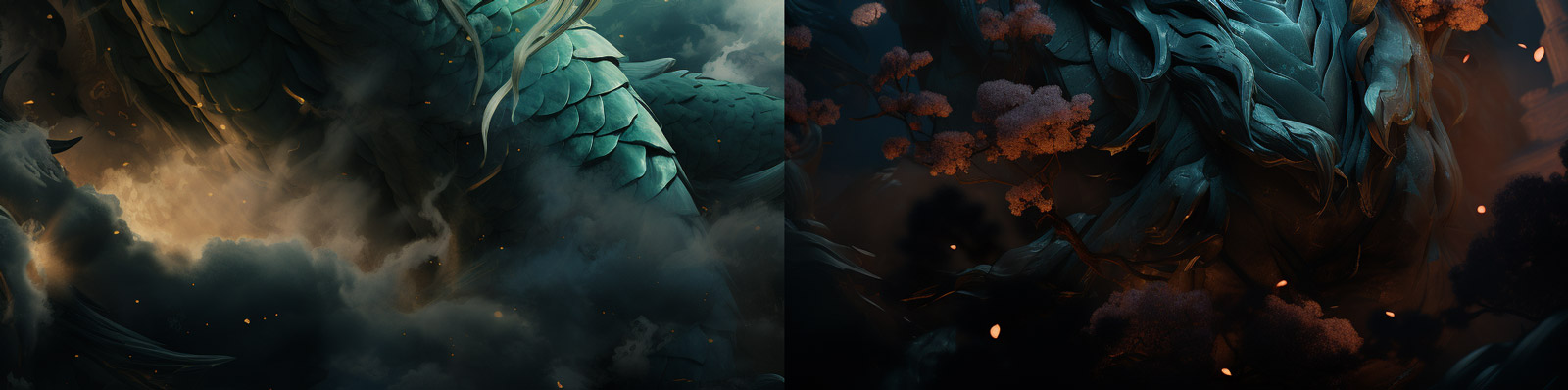 中国风神话生物天龙形象Midjourney咒语