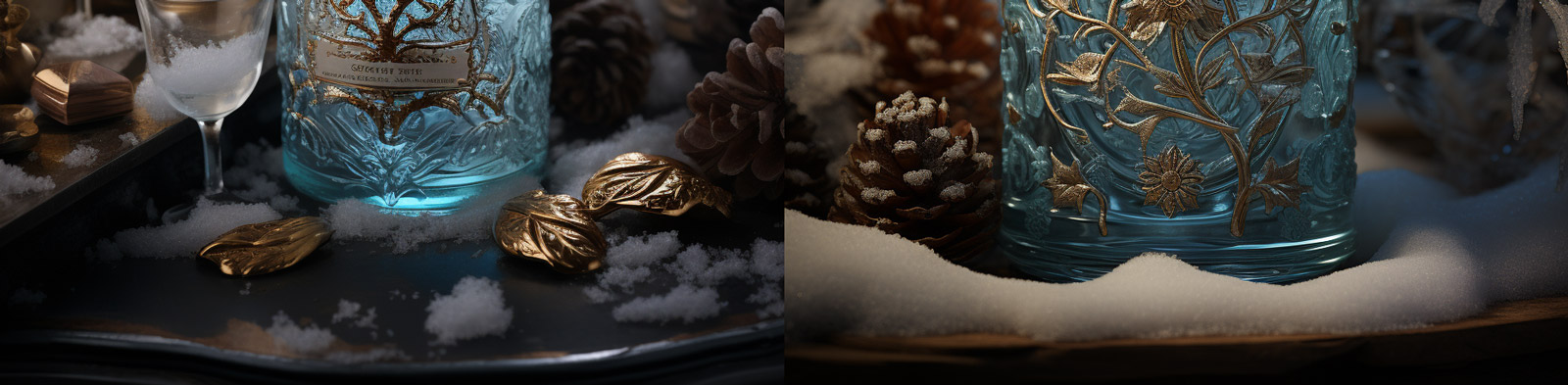 高端奢华洛可可伏特加酒瓶包装产品广告海报Midjourney关键词咒语分享