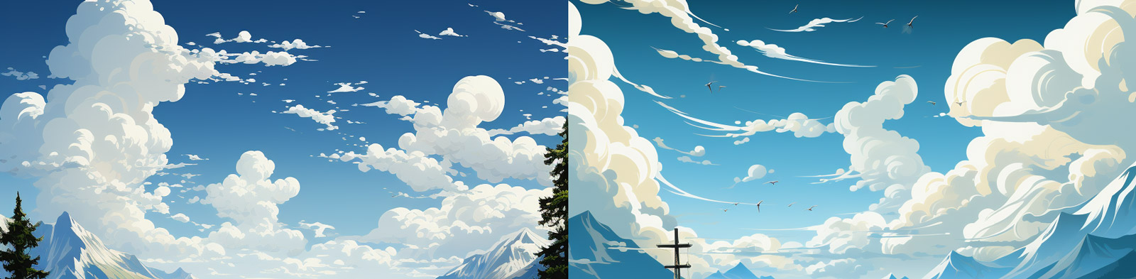 现代绿色自然未来村庄插图Midjourney咒语