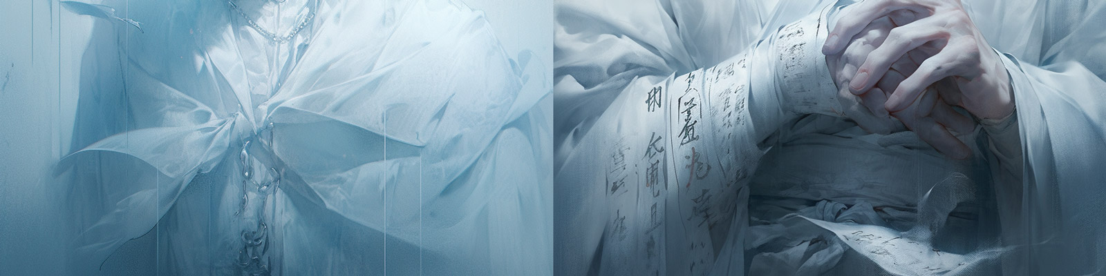 中国古风神秘蒙面人物特写