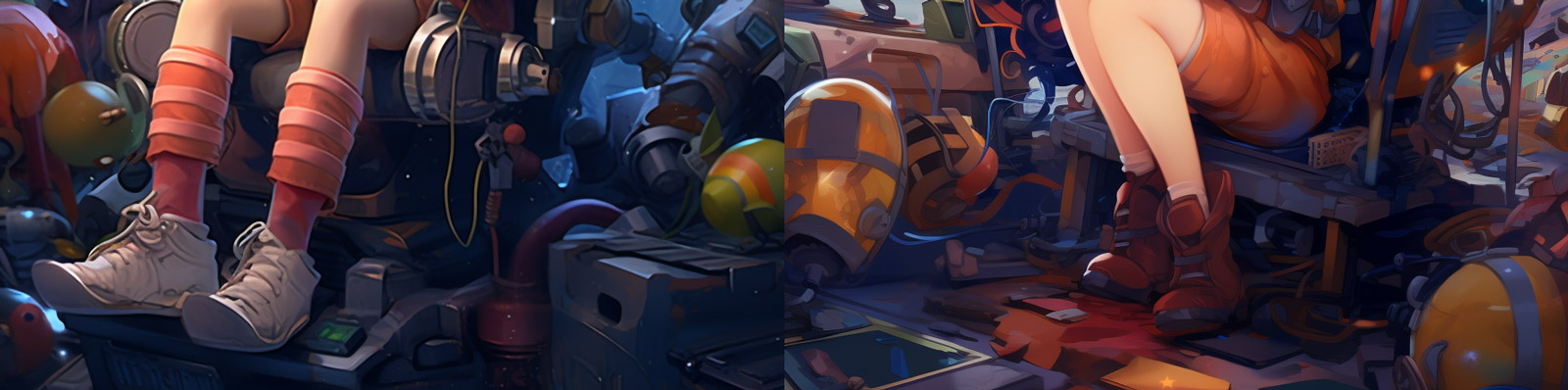 动漫卡通女孩飞机宇航员Midjourney关键词