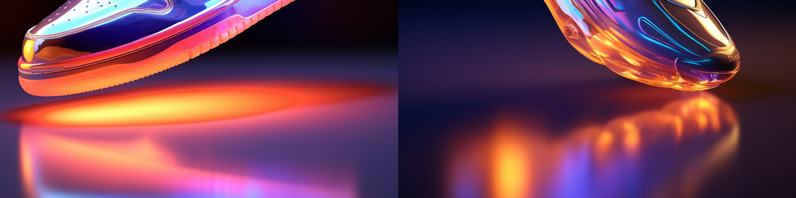 全息透明彩色运动鞋Midjourney关键词