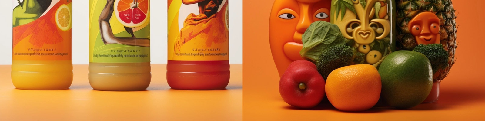 创意果汁饮料包装广告海报Midjourney关键词