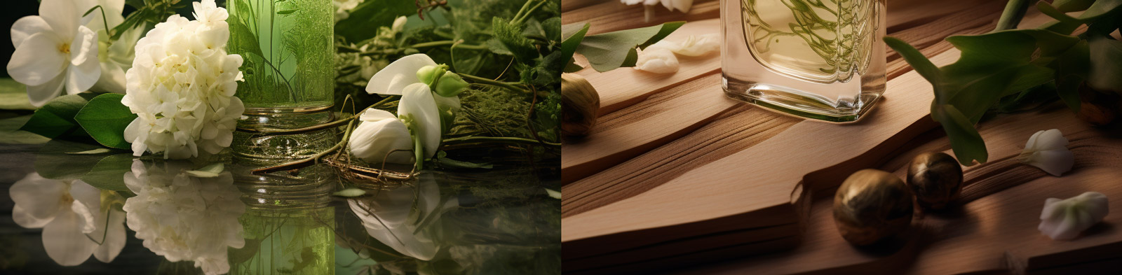 绿色天然化妆品产品摄影Midjourney关键词