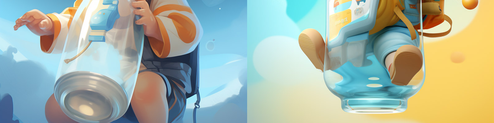 创意可爱婴儿奶瓶广告摄影Midjourney关键词