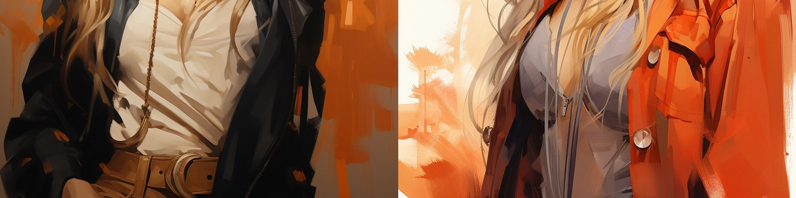 极简主义牛仔女孩肖像画Midjourney咒语