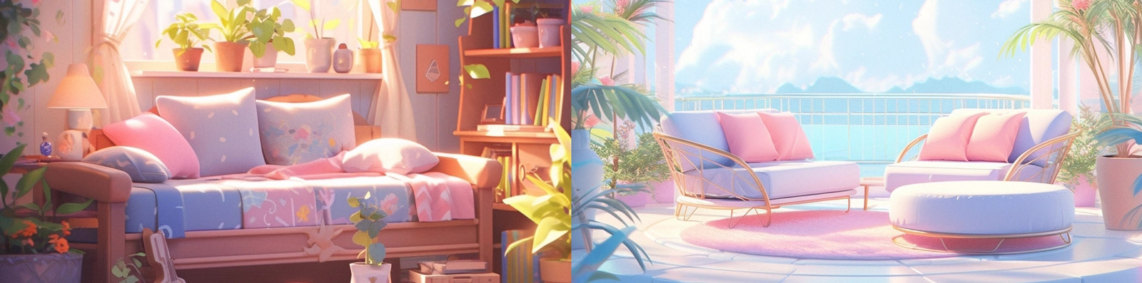 梦幻卡通三维艺术空间场景Midjourney关键词