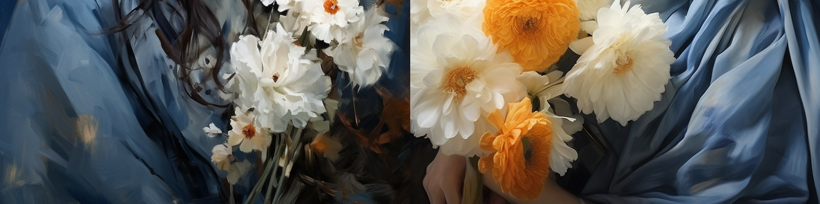 印象派鲜花女孩艺术绘画Midjourney咒语