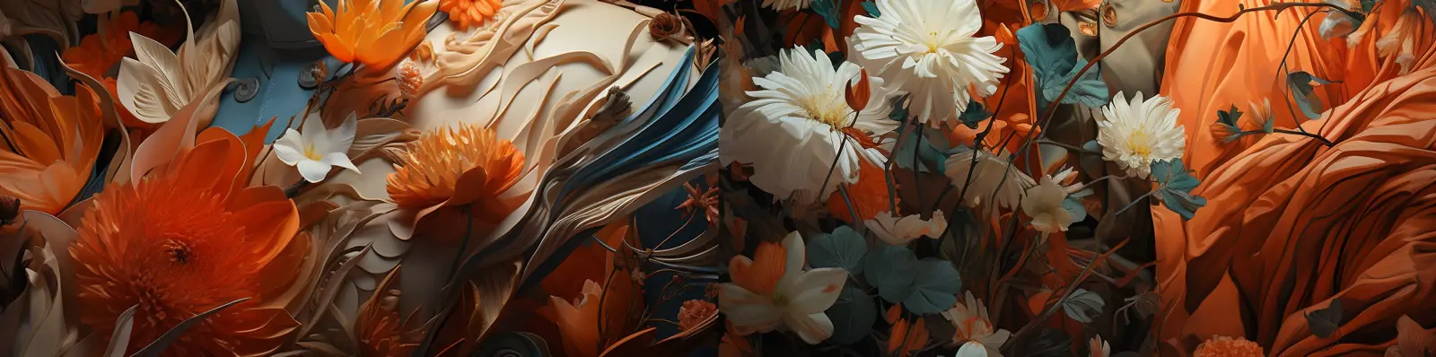 未来主义色彩科幻巴洛克风格男人鲜花植物肖像摄影写真海报Midjourney关键词咒语分享