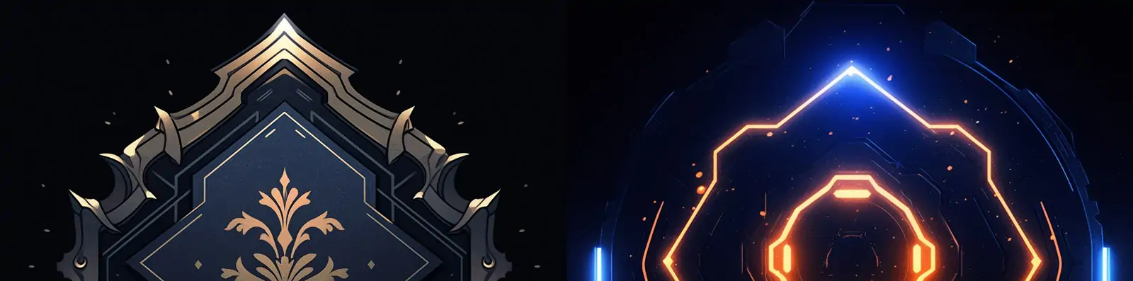 科技感光效线条网络六边形八角UI图标抽象艺术图形Midjourney关键词咒语分享