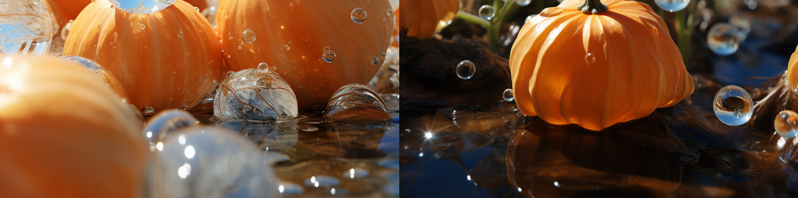 超现实主义朋克透明南瓜气泡摄影海报Midjourney关键词咒语分享