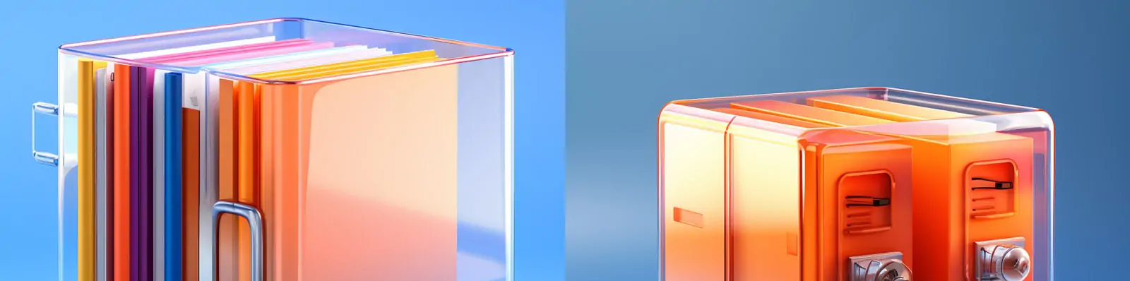 3D科技感立体透明文件夹图标收纳电商产品广告海报Midjourney关键词咒语分享