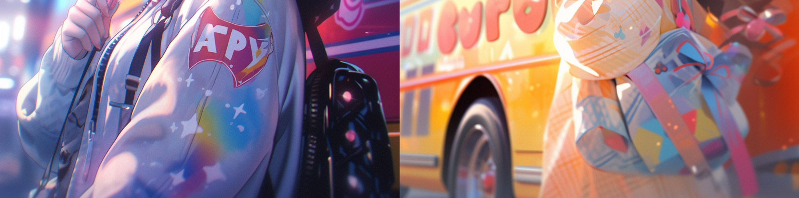 动漫可爱卡通流行3D糖果彩虹多巴胺女孩肖像Midjourney关键词咒语