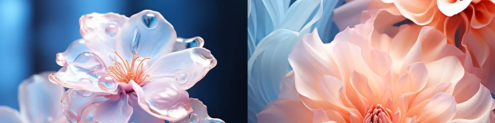 梦幻粉色抽象艺术科技立体花瓣鲜花莲花花蕊特写Midjourney关键词咒语分享