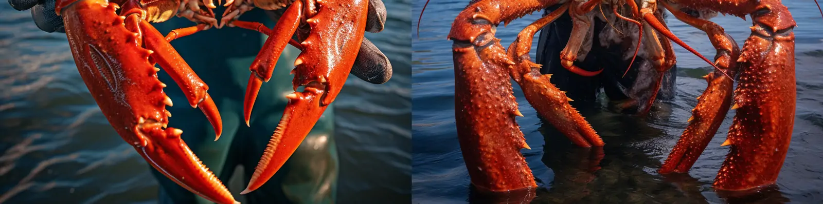 渔民手里拿着超级巨大的变异帝王蟹龙虾未来主义海鲜特写照片海报Midjourney关键词咒语分享