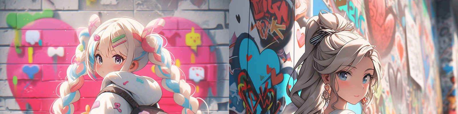 动漫可爱卡通流行3D糖果彩虹多巴胺女孩玩具盲盒形象Midjourney关键词咒语