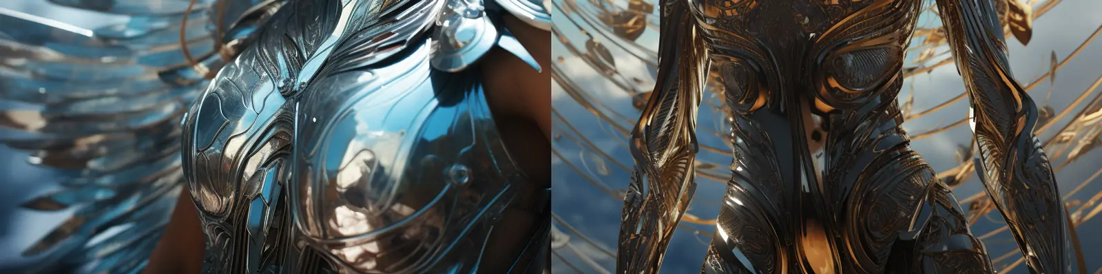 创意游戏动画人物梦幻机甲女战士人物服装视觉艺术摄影海报Midjourney关键词咒语分享