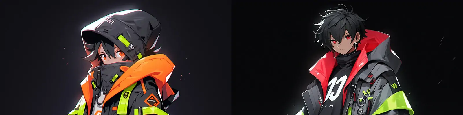 动漫卡通未来主义科技机械赛博朋克男孩形象插图Midjourney关键词咒语