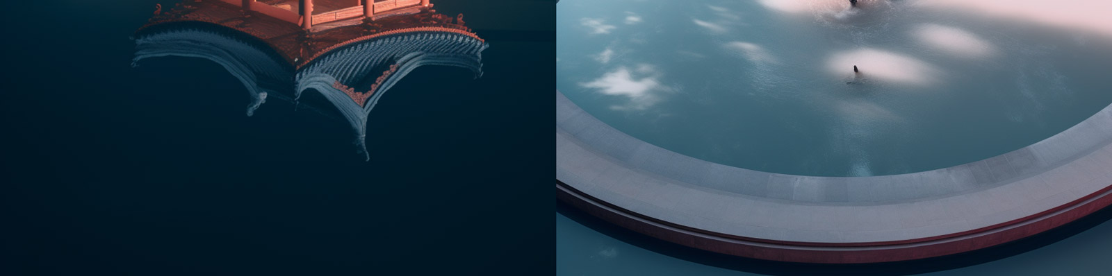 中国传统阁楼寺庙建筑电影俯瞰镜头摄影海报Midjourney关键词咒语分享