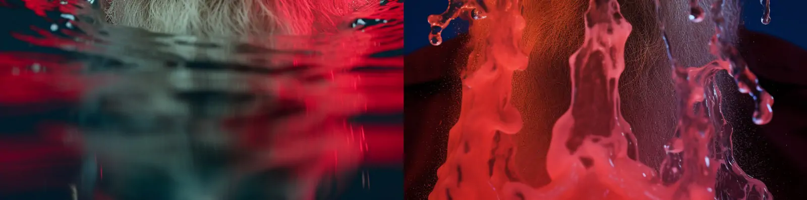 创意抽象人物红色留胡子老男人浮出水面艺术摄影写真海报Midjourney关键词咒语分享