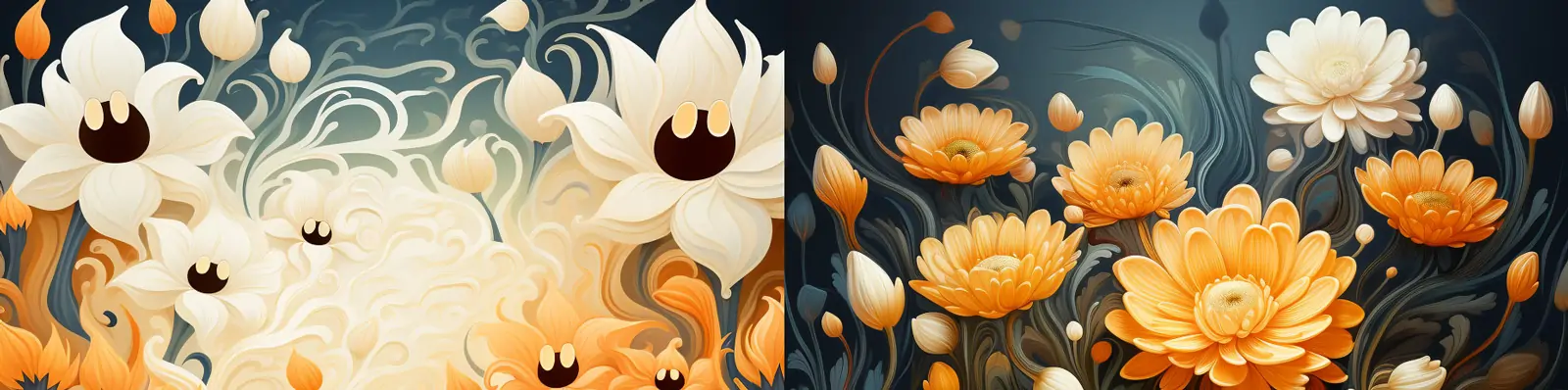 创意可爱鲜花植物鬼魂精灵幽灵艺术雕塑背景Midjourney关键词咒语分享