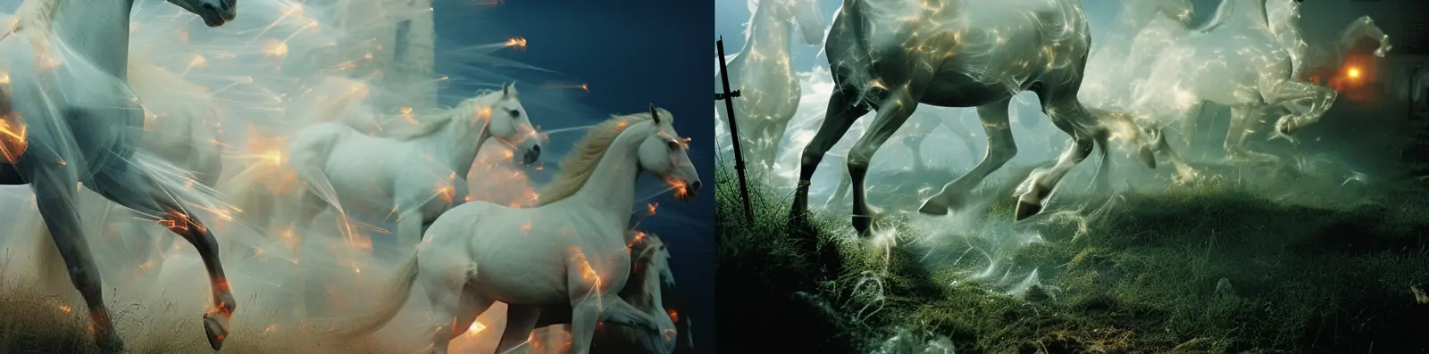 梦幻神话故事鬼马天空奔驰奔跑光效场景电影海报封面Midjourney关键词咒语分享