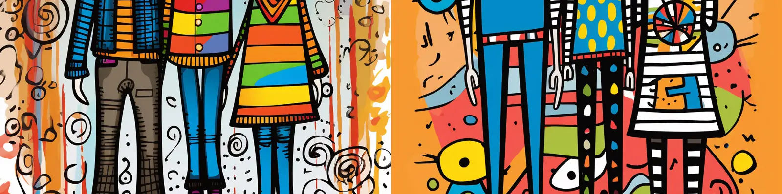 手绘可爱卡通全家福一家三口儿童涂鸦图案插图艺术绘画Midjourney关键词咒语分享