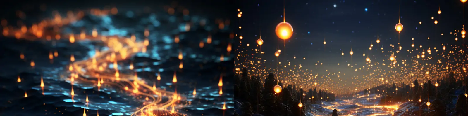 未来主义科技光效夜景大数据网络线条抽象数字海报背景Midjourney关键词咒语分享