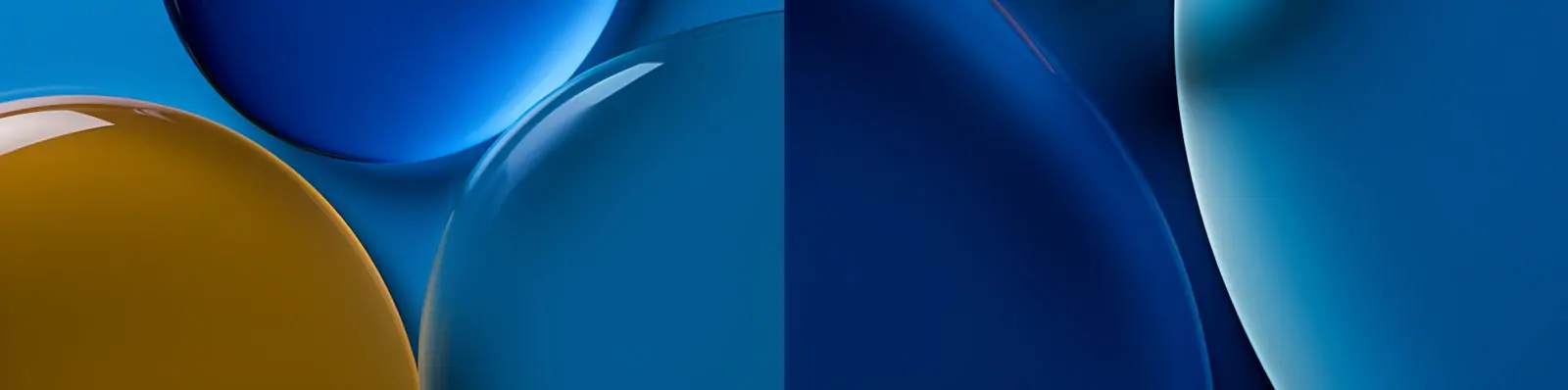 创意简约极简主义蓝色透明水滴气泡玻璃光滑石头立体空间海报背景Midjourney关键词咒语