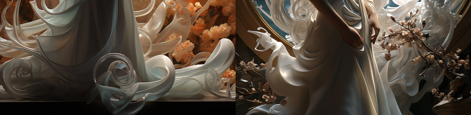 复古中国风神话故事白龙美女梦幻宫殿场景摄影海报Midjourney关键词咒语