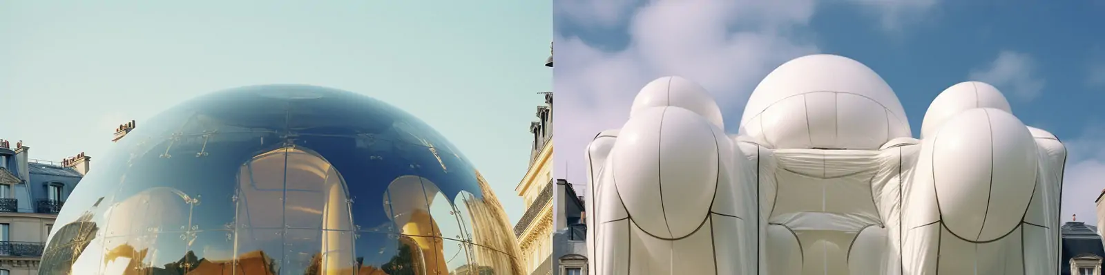 创意充气城堡建筑气球概念艺术商店街景夸张逼真摄影海报Midjourney关键词咒语