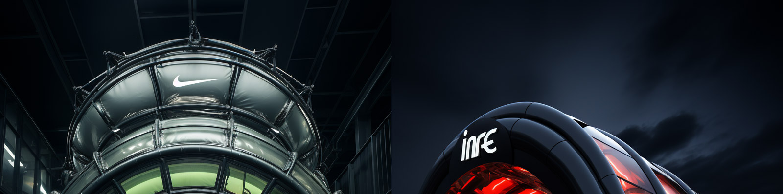 创意概念运动品牌耐克商店空间展示建筑海报Midjourney关键词咒语分享