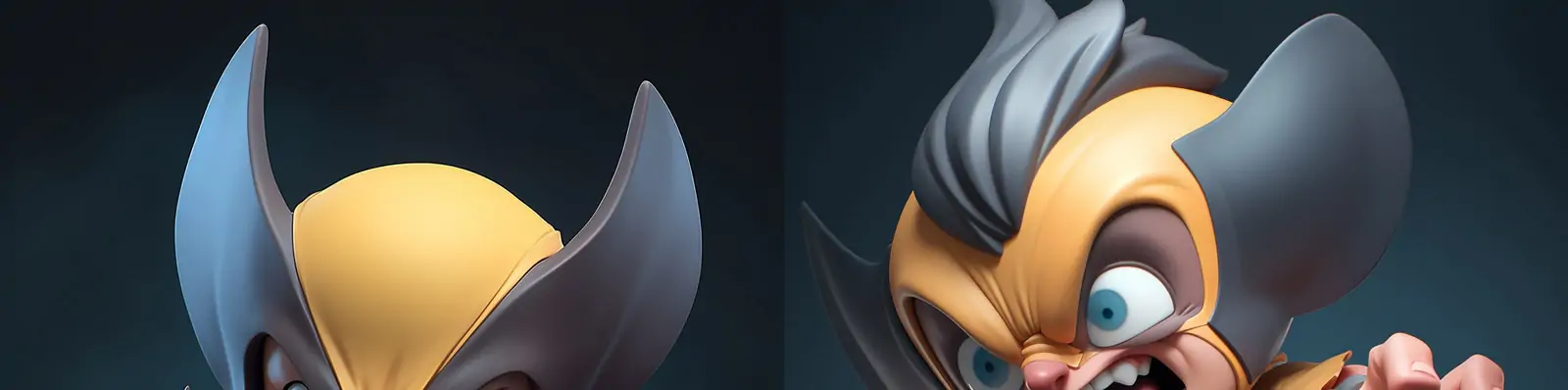 X战警中的金刚狼3D立体猛扑动作恐怖表情逼真模型玩具Midjourney关键词咒语分享