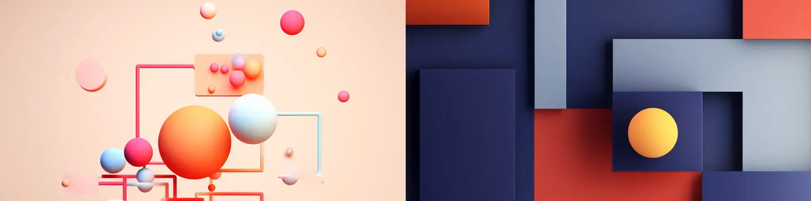 创意抽象立体极简主义几何图形孟菲斯艺术空间渐变背景Midjourney关键词咒语