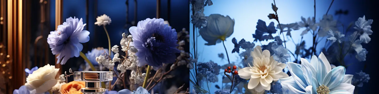 创意梦幻鲜花植物天然香水香氛化妆品特写广告摄影海报Midjourney关键词咒语