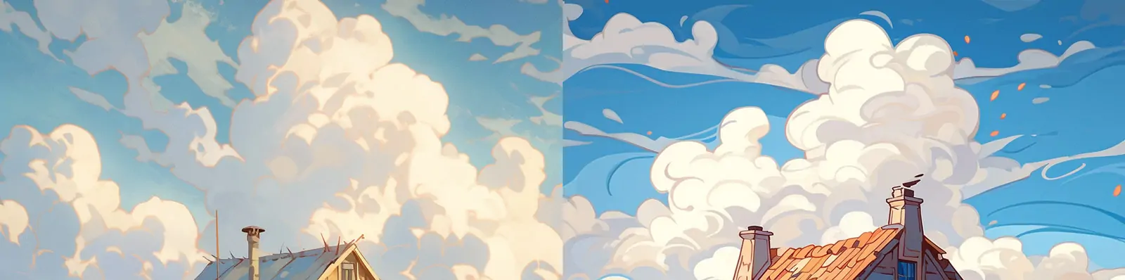 印象派田野自然金色麦田小草屋风景场景梵高艺术油画插图海报Midjourney关键词咒语分享