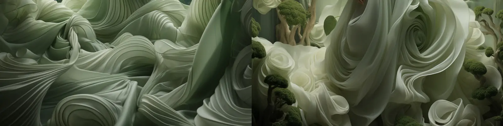 超现实主义绿色空灵抽象线条景观人物时尚摄影写真海报Midjourney关键词咒语