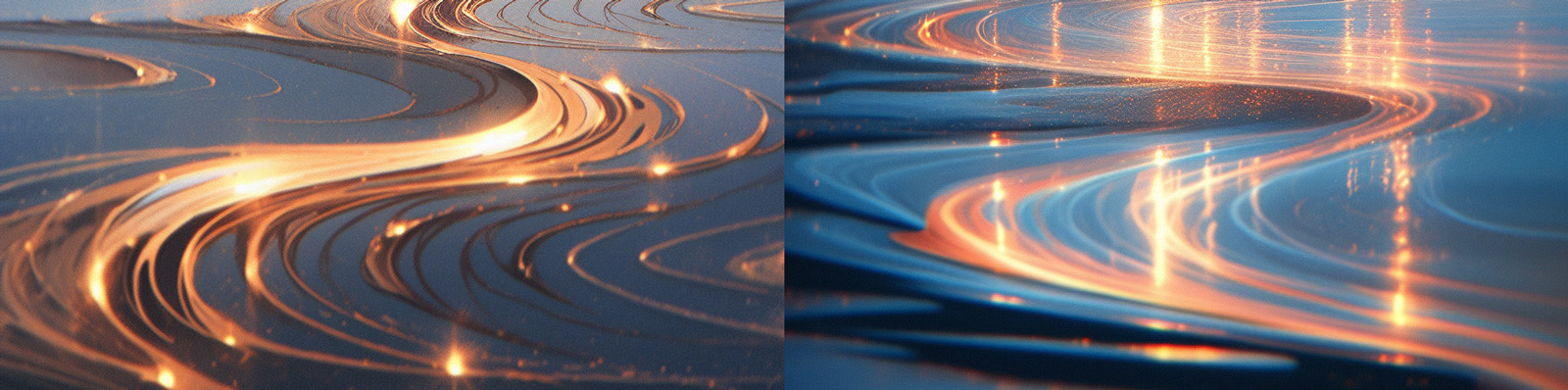 超现实主义海滩金色发光波浪自然抽象艺术浪漫海报背景Midjourney关键词咒语分享