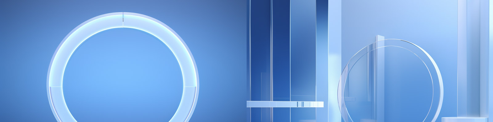 创意极简主义蓝色抽象艺术3D立体舞台海报背景Midjourney关键词咒语分享