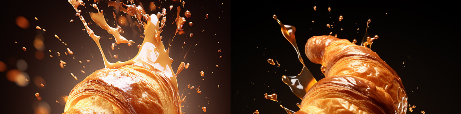 创意黄油牛角包可颂面包烘培产品摄影广告海报Midjourney关键词咒语