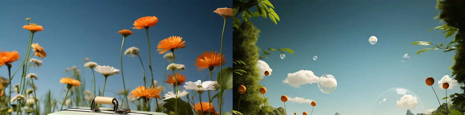 创意户外山水风景建筑小屋大自然景观电商产品摄影海报背景Midjourney关键词咒语