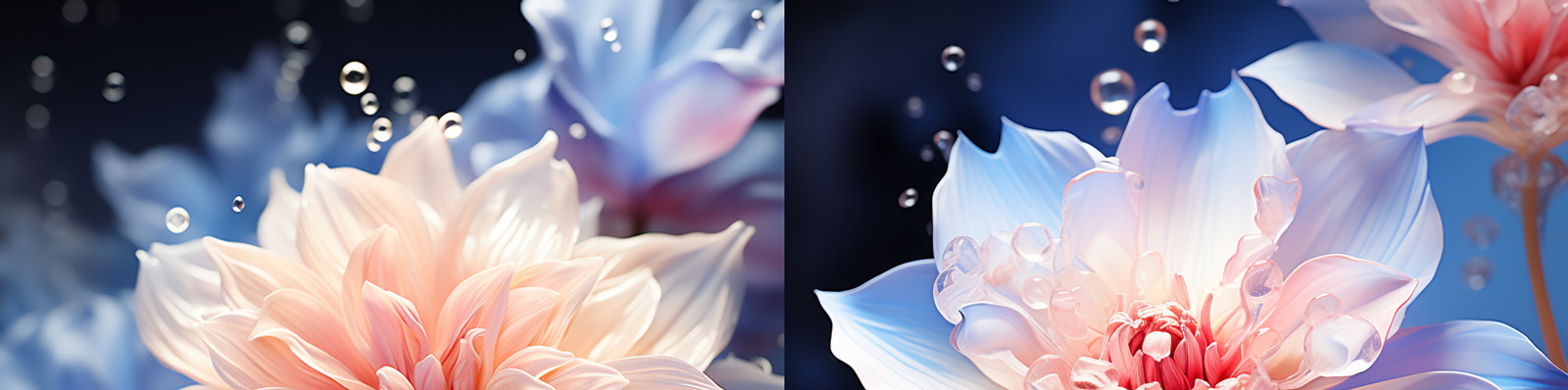 梦幻逼真自然立体鲜花植物花瓣模型特写摄影海报Midjourney关键词咒语分享