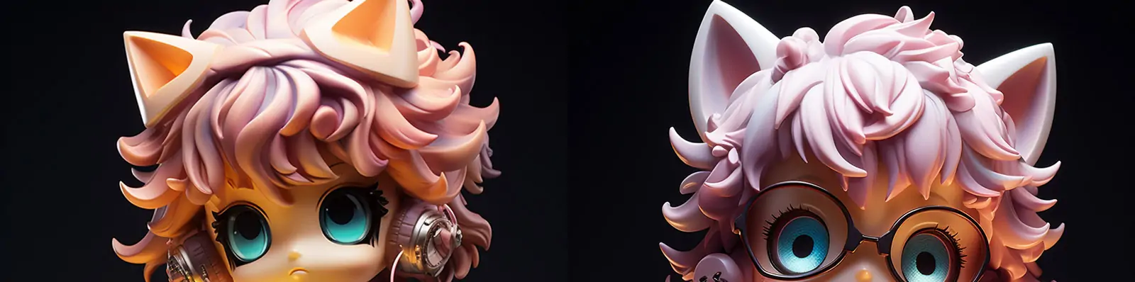 可爱动漫卡通人物角色明星演出麦克风耳机插图模型Midjourney关键词咒语分享