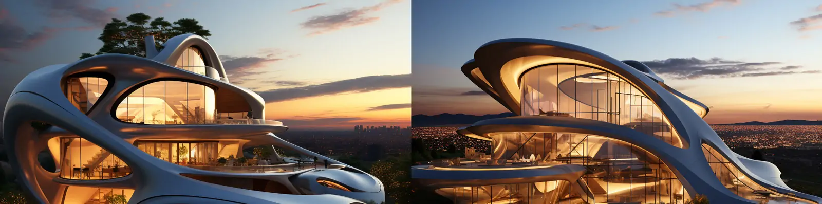 极简主义流畅优美线条城市建筑展馆艺术设计摄影海报Midjourney关键词咒语分享