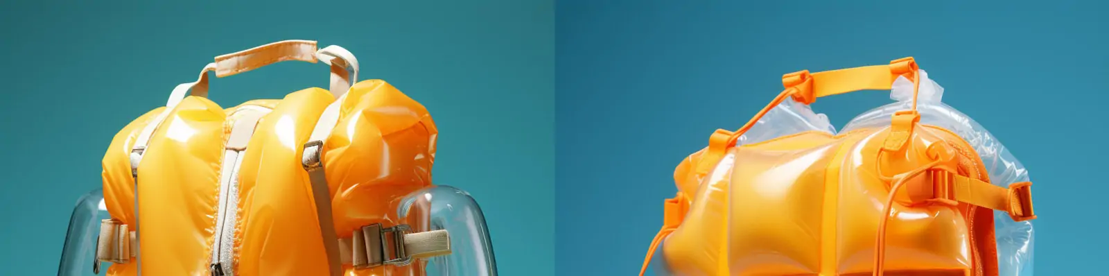 创意未来主义潮流充气书包背包概念产品设计电商广告海报Midjourney关键词咒语